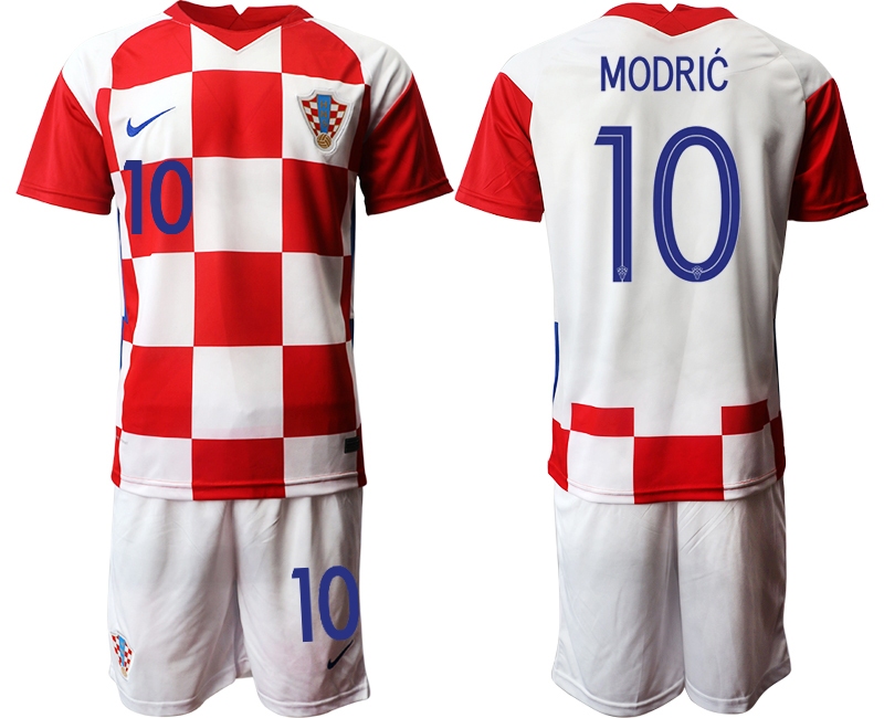 Men 2021 European Cup Croatia white home #10 Soccer Jerseys